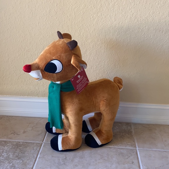 Rudolph the red nosed reindeer plush xmas greeter - Picture 2 of 4